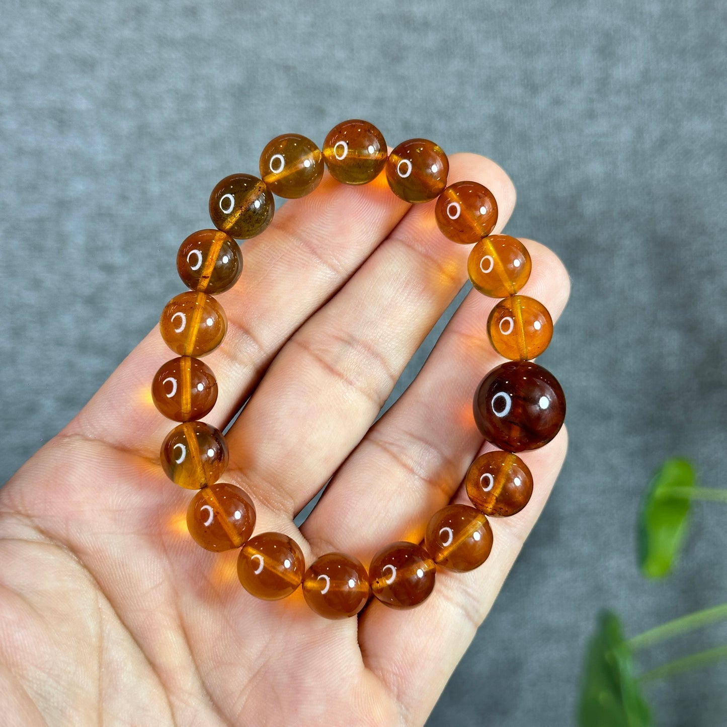 Natural Dominican Blue Flash Amber Bracelet Mix Bead 10.5 mm and 15 mm