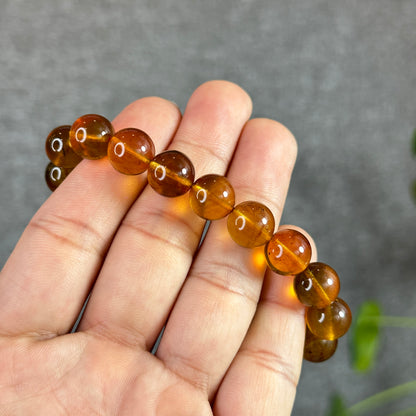 Natural Dominican Blue Flash Amber Bracelet Mix Bead 10.5 mm and 15 mm