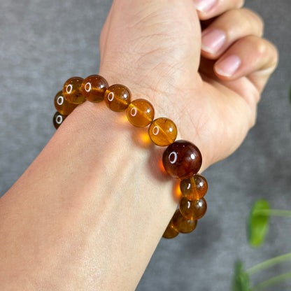 Natural Dominican Blue Flash Amber Bracelet Mix Bead 10.5 mm and 15 mm