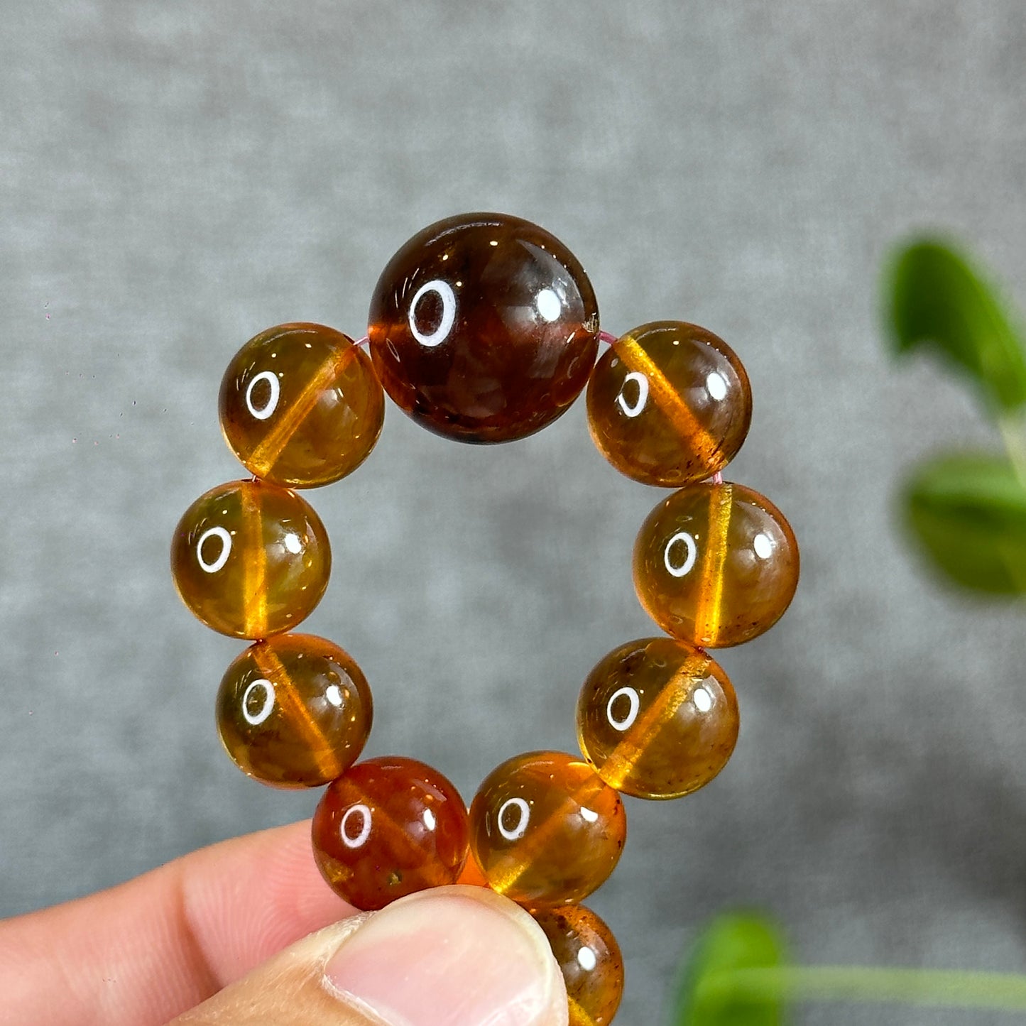 Natural Dominican Blue Flash Amber Bracelet Mix Bead 10.5 mm and 15 mm