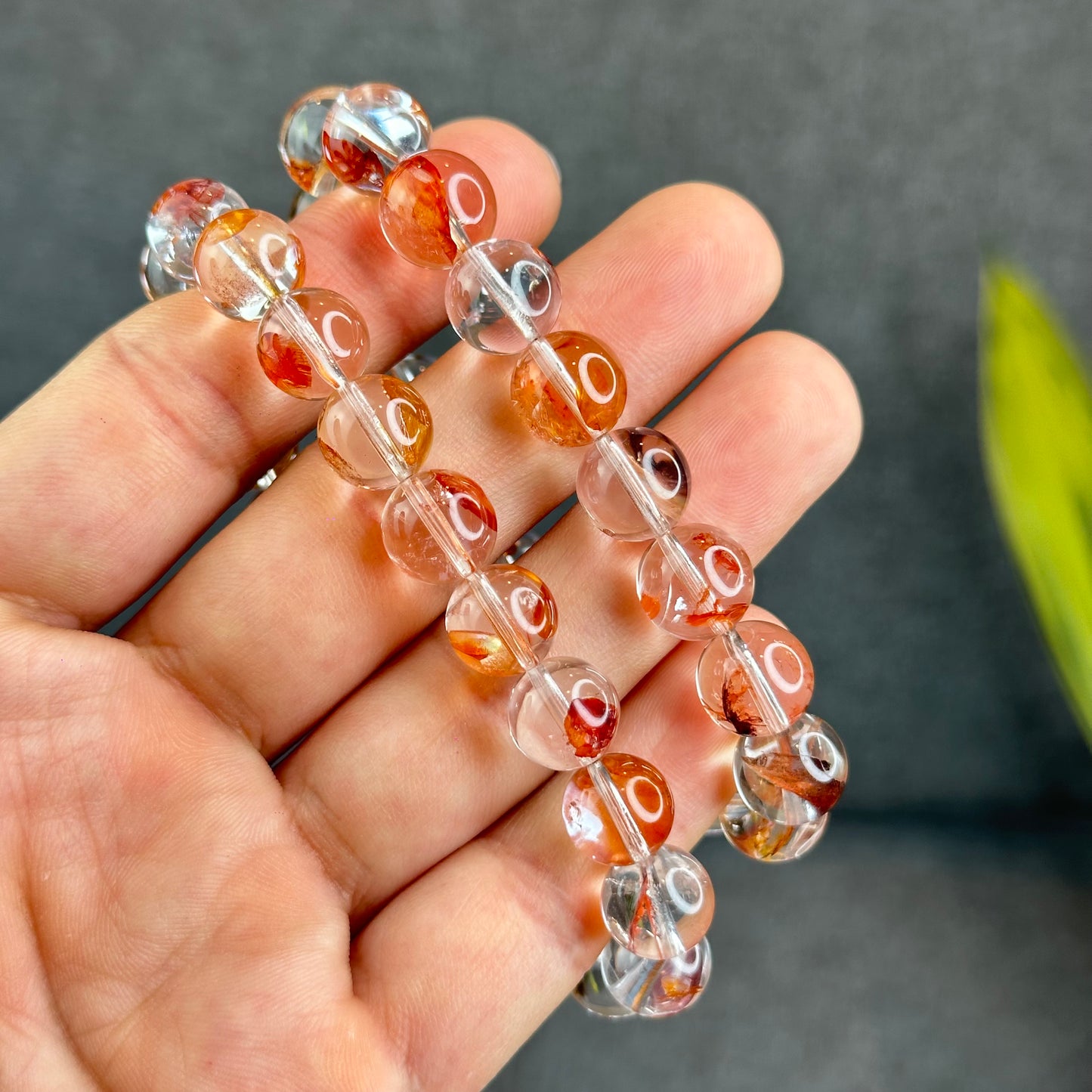 Natural Fire Quartz Bracelet Size 10.5 mm - High Quality