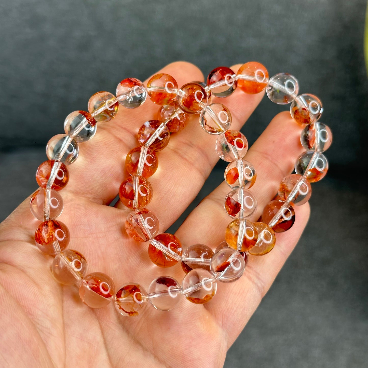 Natural Fire Quartz Bracelet Size 10.5 mm - High Quality