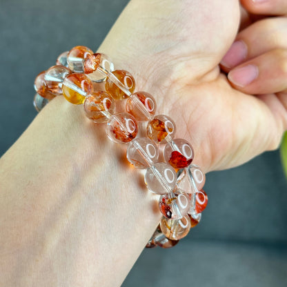 Natural Fire Quartz Bracelet Size 10.5 mm - High Quality