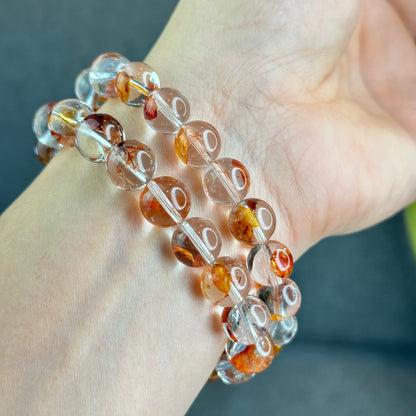 Natural Fire Quartz Bracelet Size 10.5 mm - High Quality