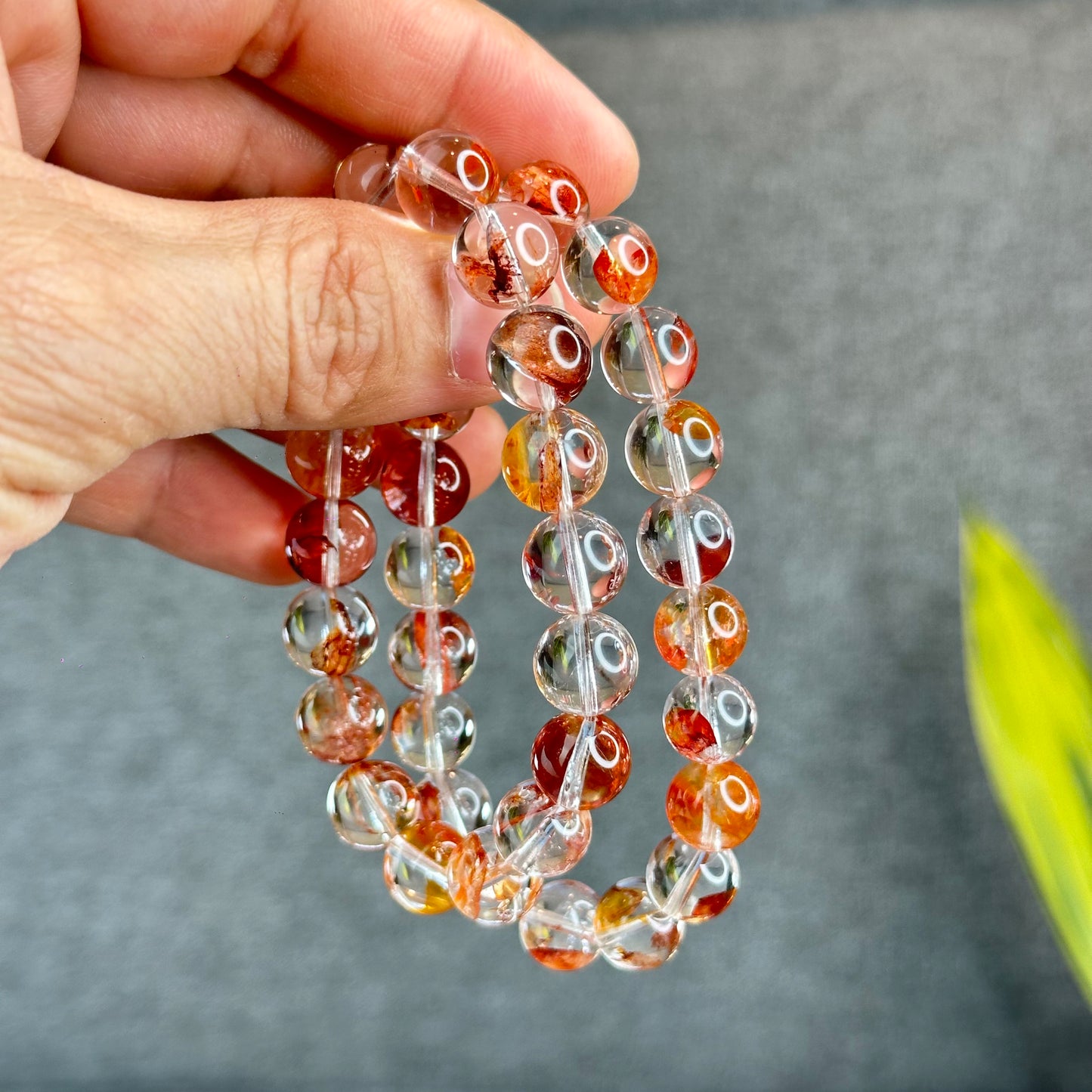 Natural Fire Quartz Bracelet Size 10.5 mm - High Quality