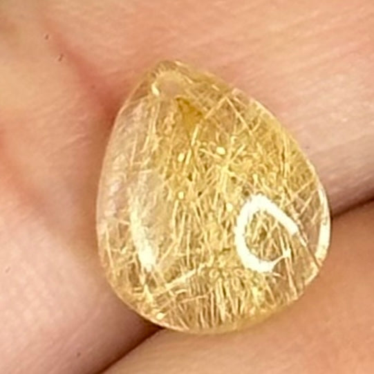 Pear Shape Natural Golden Rutilated Quartz Pendant/Charm