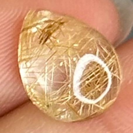 Pear Shape Natural Golden Rutilated Quartz Pendant/Charm