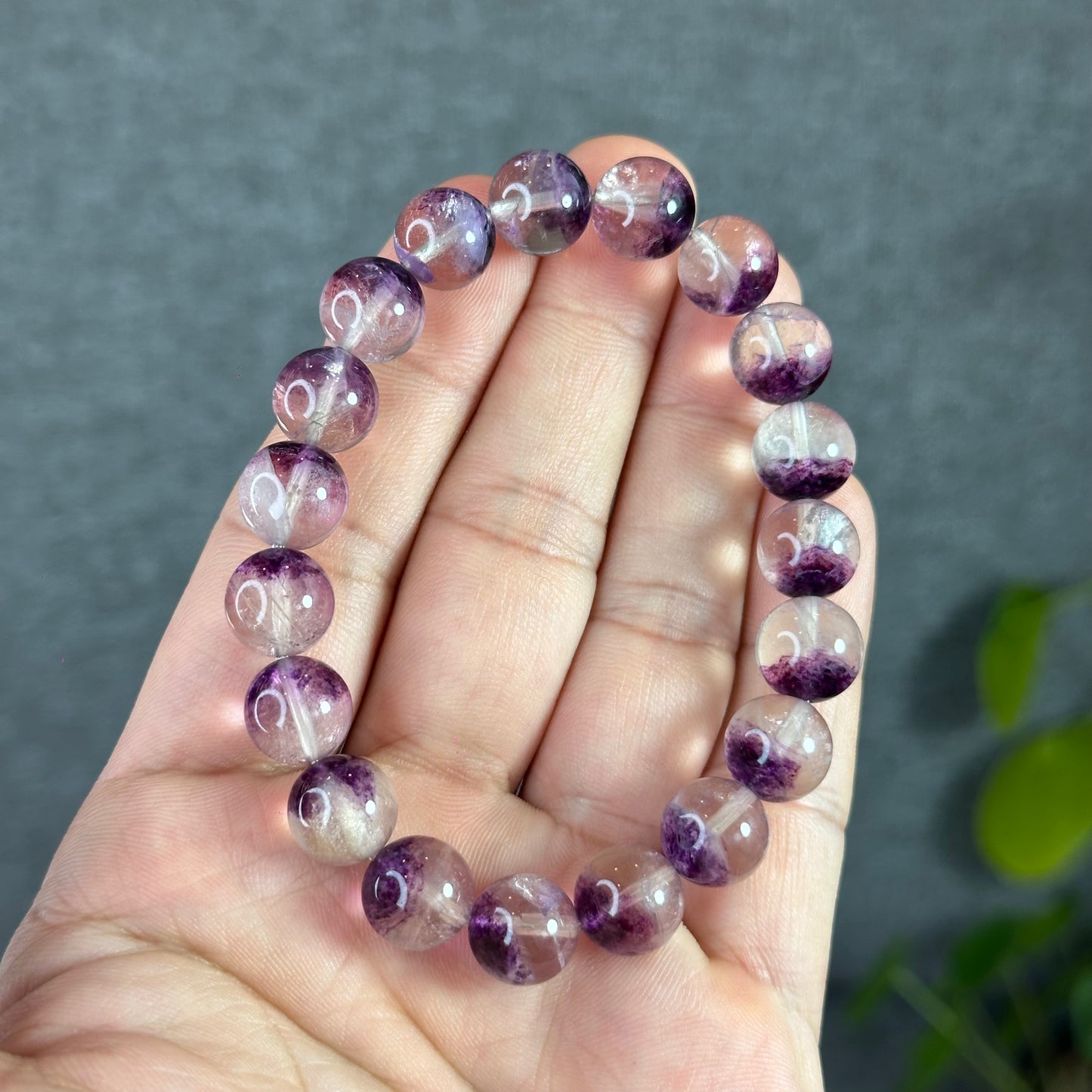 Fluorite violette des États-Unis dans des bracelets à quartz taille 10,5 mm