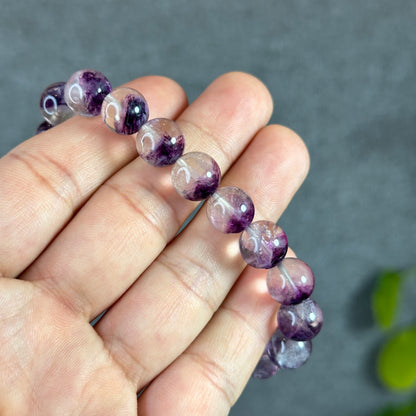 Fluorite violette des États-Unis dans des bracelets à quartz taille 10,5 mm