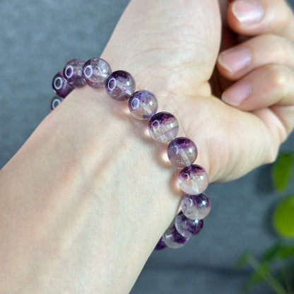 Fluorite violette des États-Unis dans des bracelets à quartz taille 10,5 mm