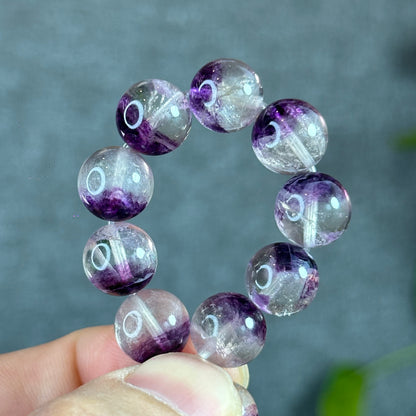 Fluorite violette des États-Unis dans des bracelets à quartz taille 10,5 mm