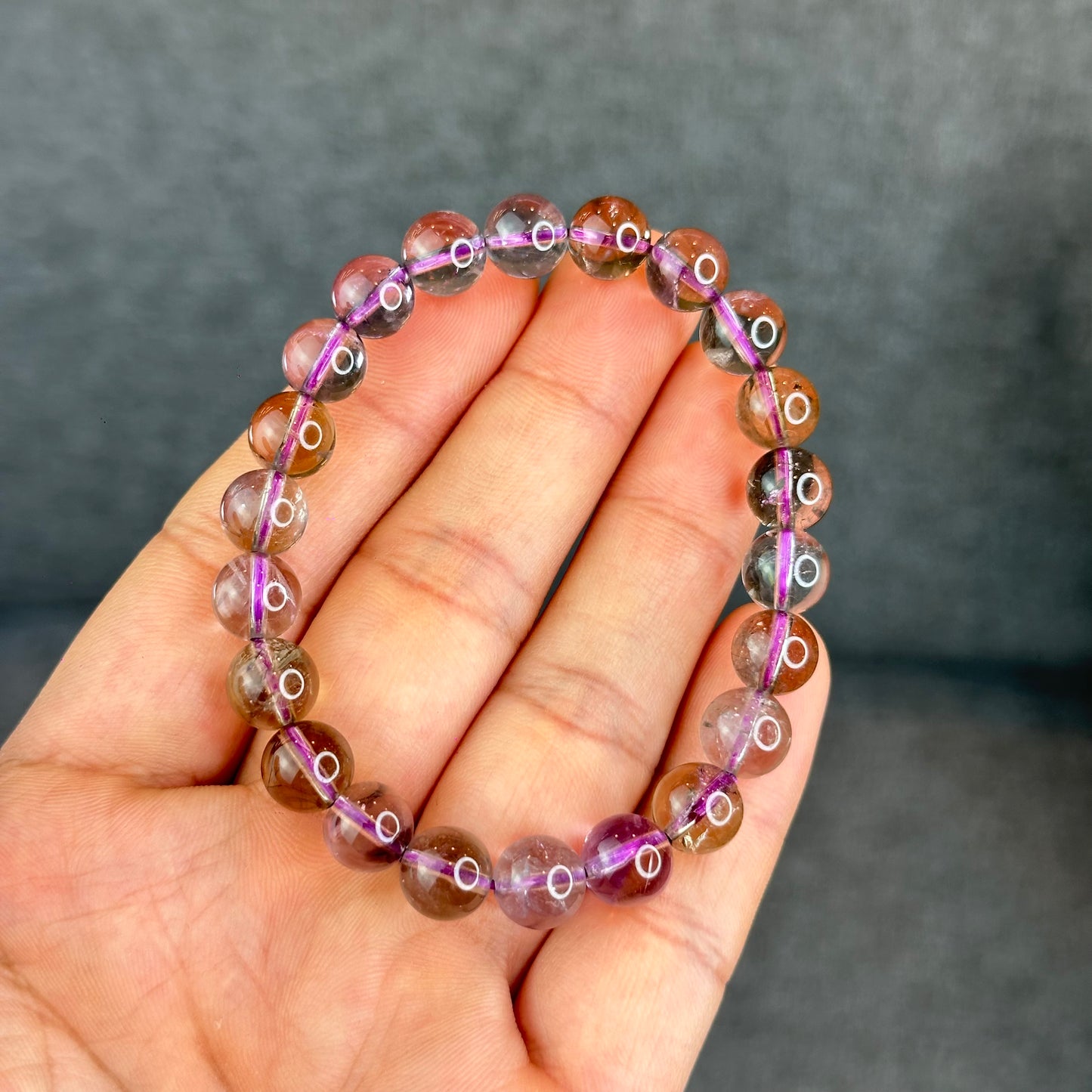 Natural Ametrine Quartz Bracelet Size 8.5 mm