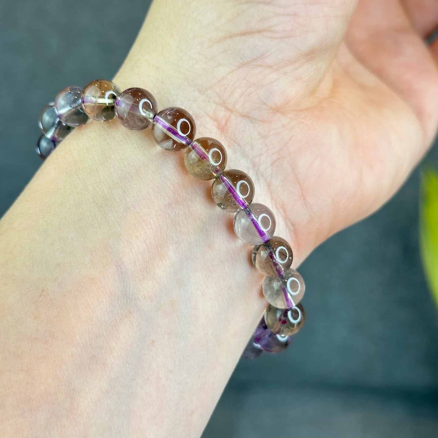 Natural Ametrine Quartz Bracelet Size 8.5 mm