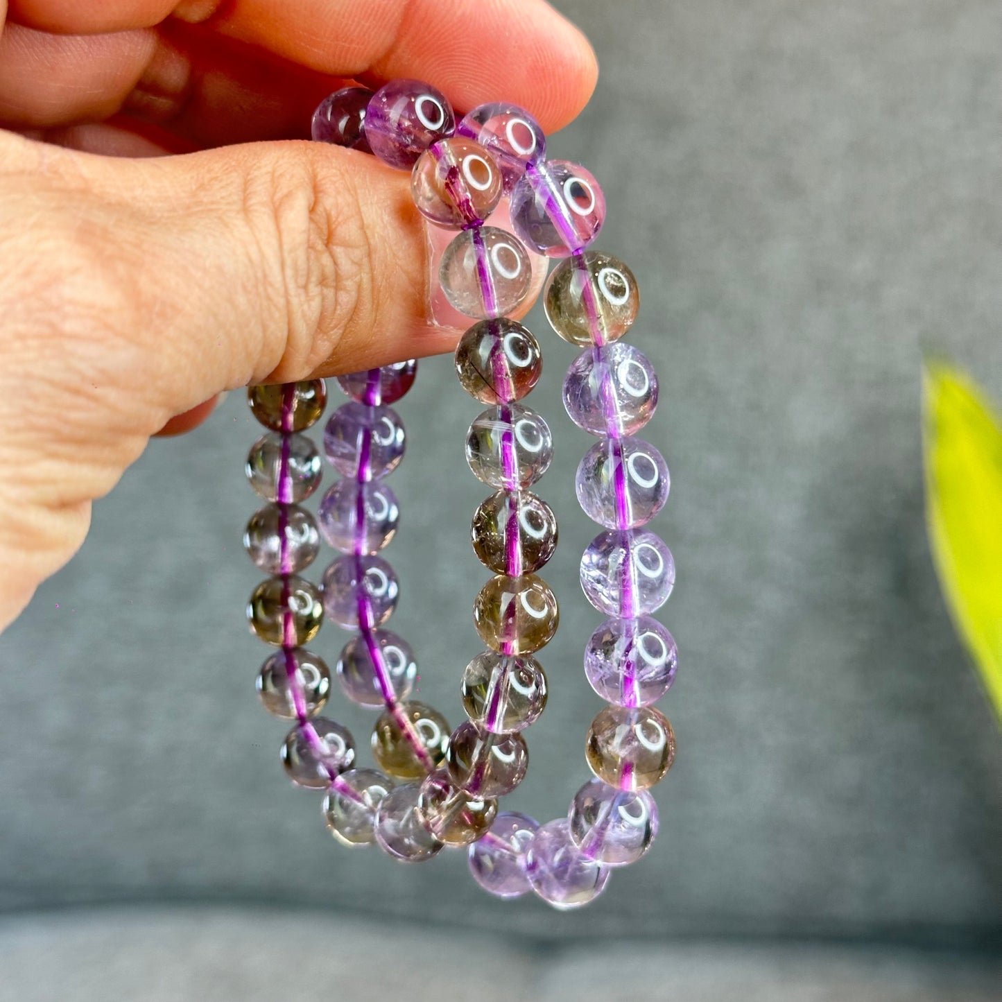 Natural Ametrine Quartz Bracelet Size 8.5 mm