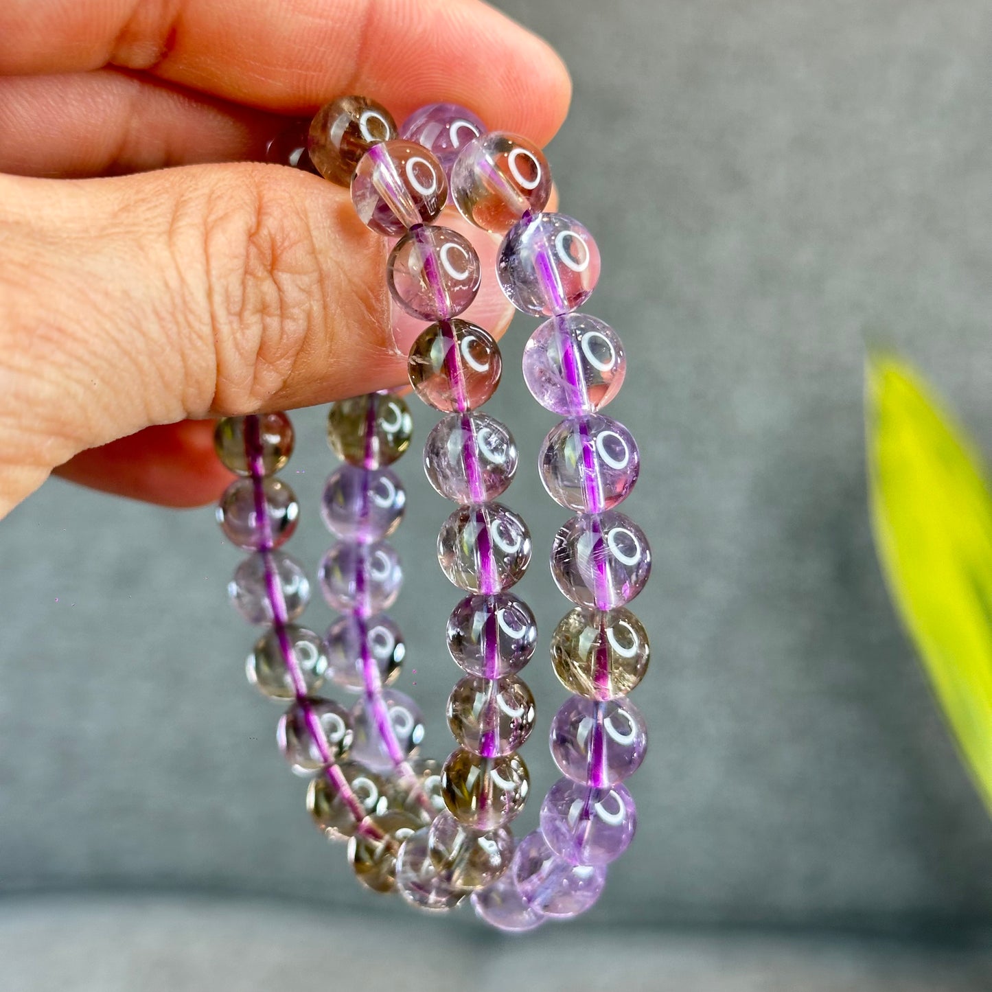 Natural Ametrine Quartz Bracelet Size 8.5 mm