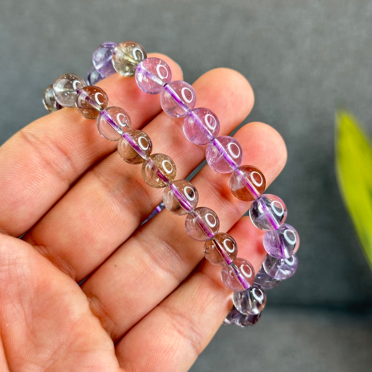 Natural Ametrine Quartz Bracelet Size 9.3 mm