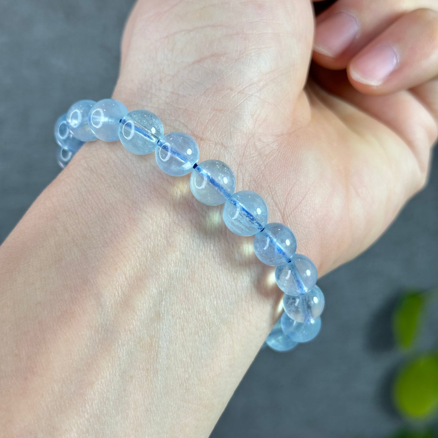 Natural Aquamarine Bracelet Size 8.5 mm