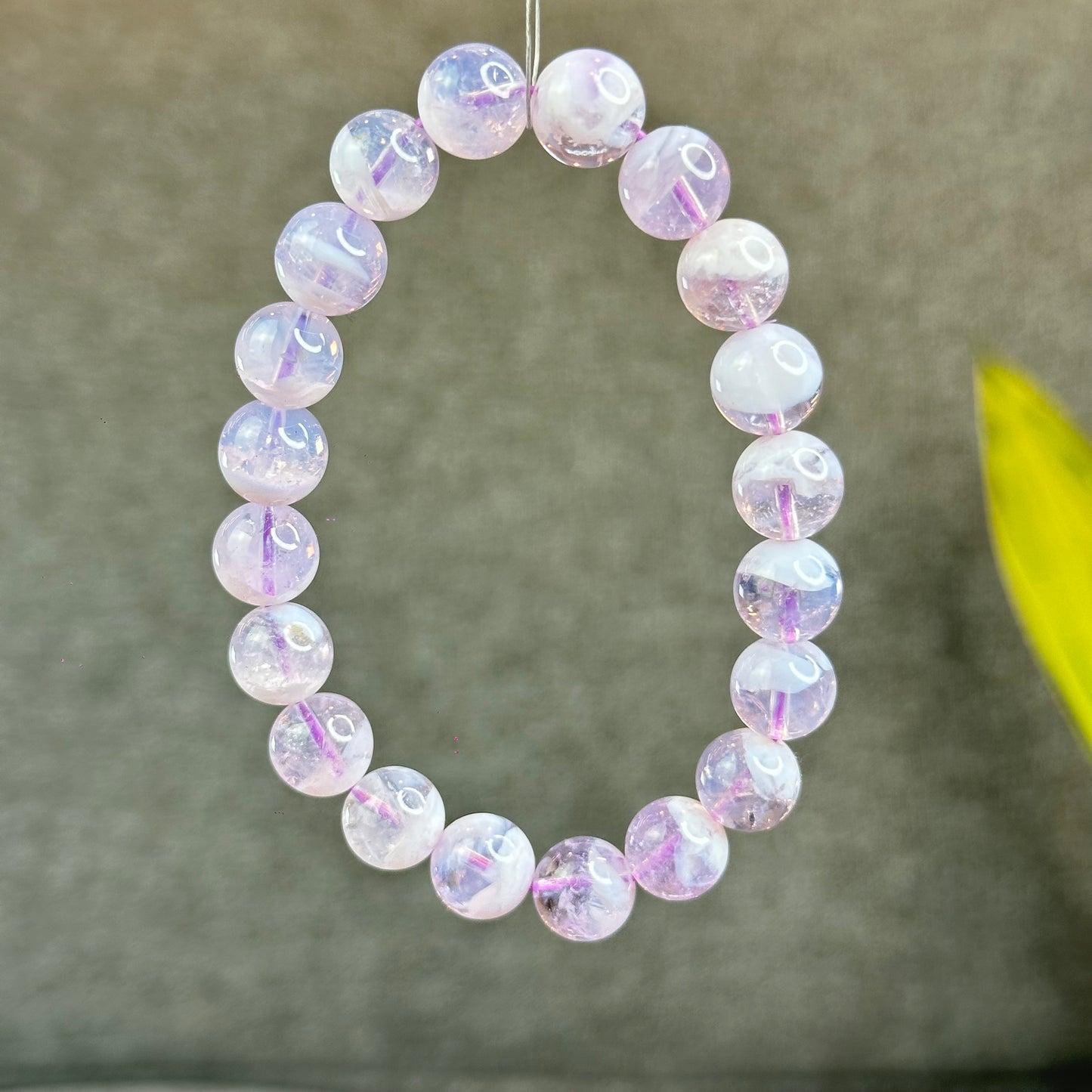 Natural Lavender Moon Quartz with White Inclusions Bracelet