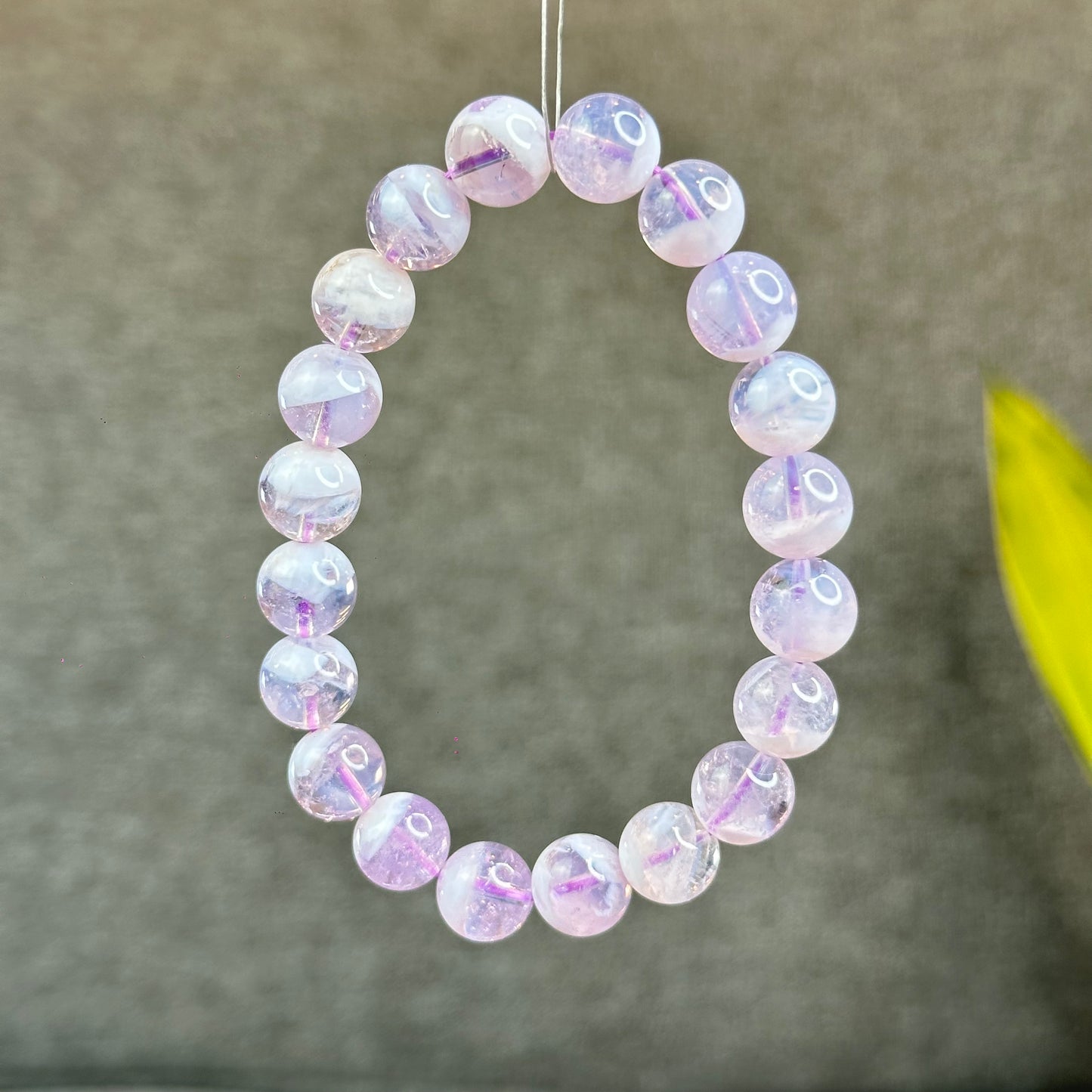 Natural Lavender Moon Quartz with White Inclusions Bracelet