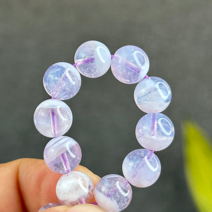 Natural Lavender Moon Quartz with White Inclusions Bracelet