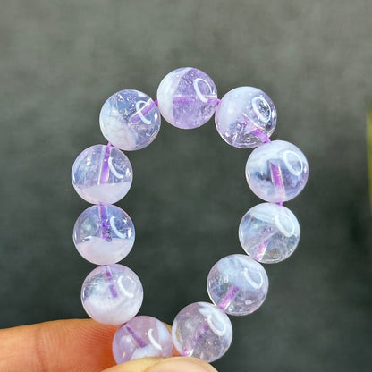 Natural Lavender Moon Quartz with White Inclusions Bracelet