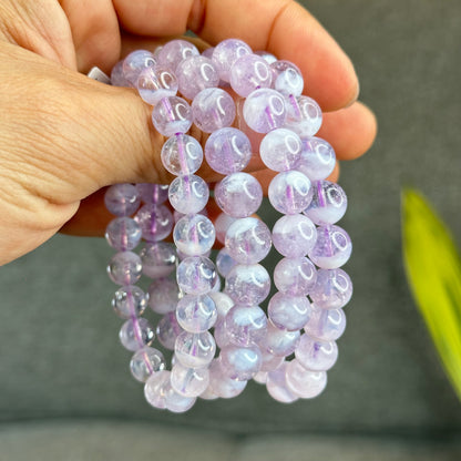 Natural Lavender Moon Quartz with White Inclusions Bracelet
