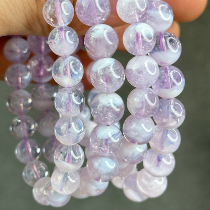 Natural Lavender Moon Quartz with White Inclusions Bracelet