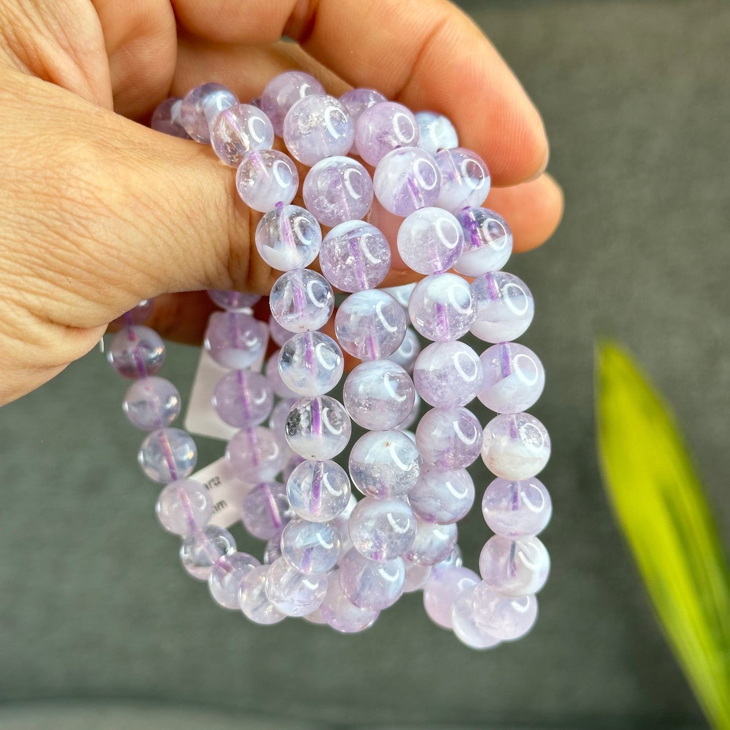 Natural Lavender Moon Quartz with White Inclusions Bracelet