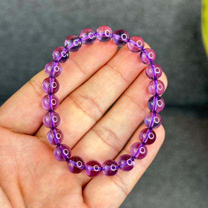 Natural Clear Amethyst Bracelet Size 8 mm