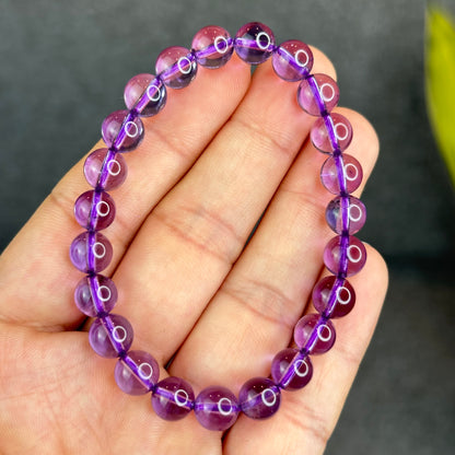 Natural Clear Amethyst Bracelet Size 8 mm