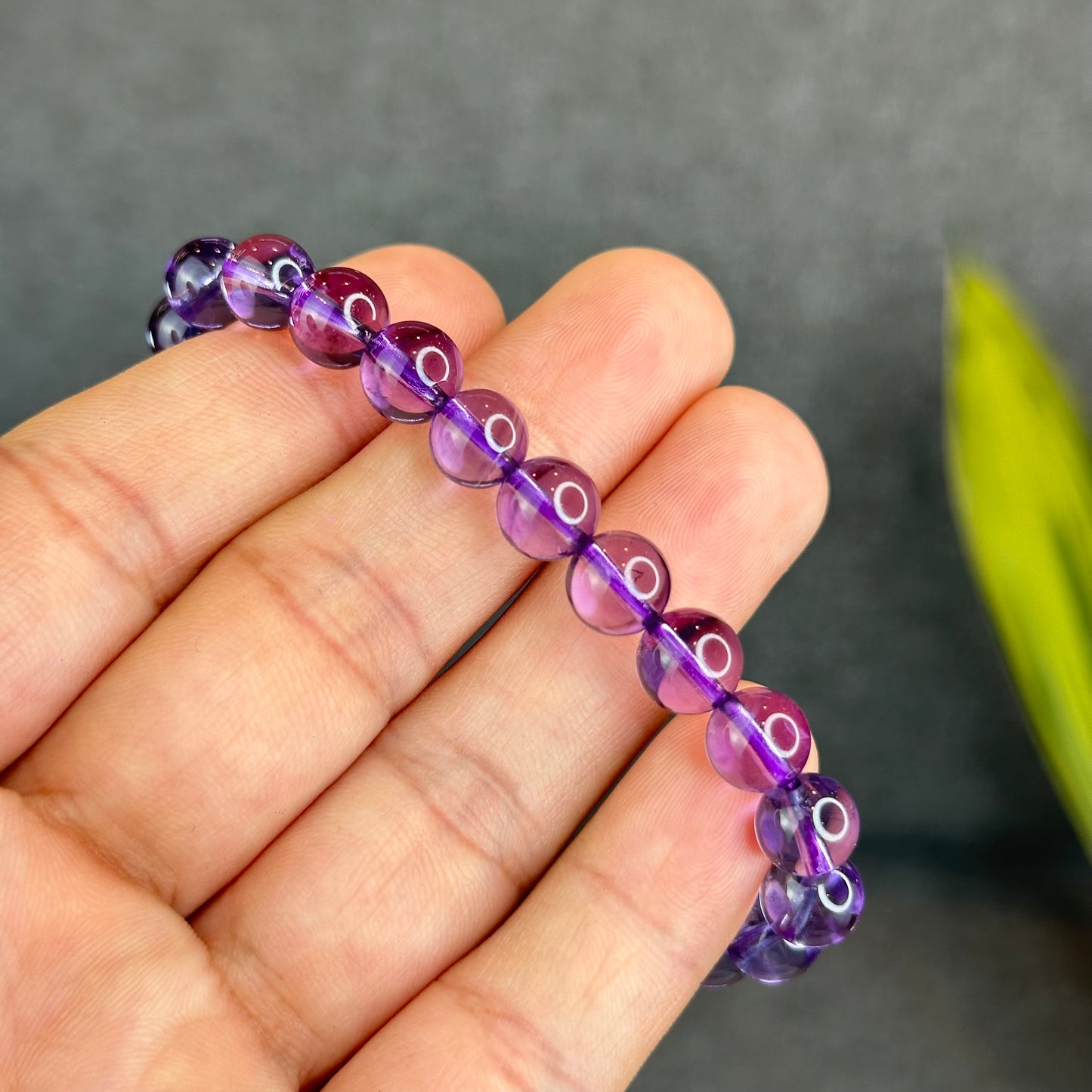 Natural Clear Amethyst Bracelet Size 8 mm