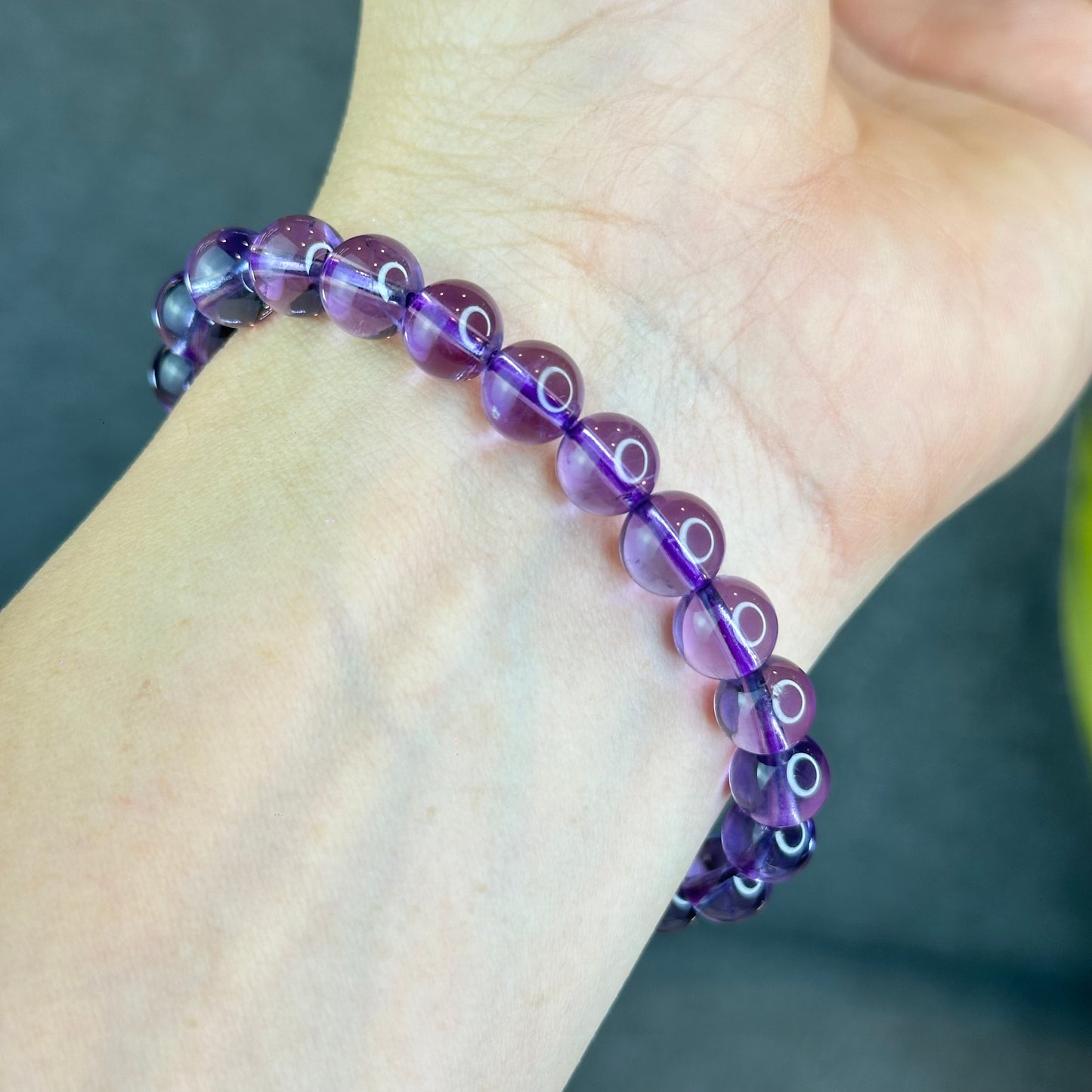 Natural Clear Amethyst Bracelet Size 8 mm
