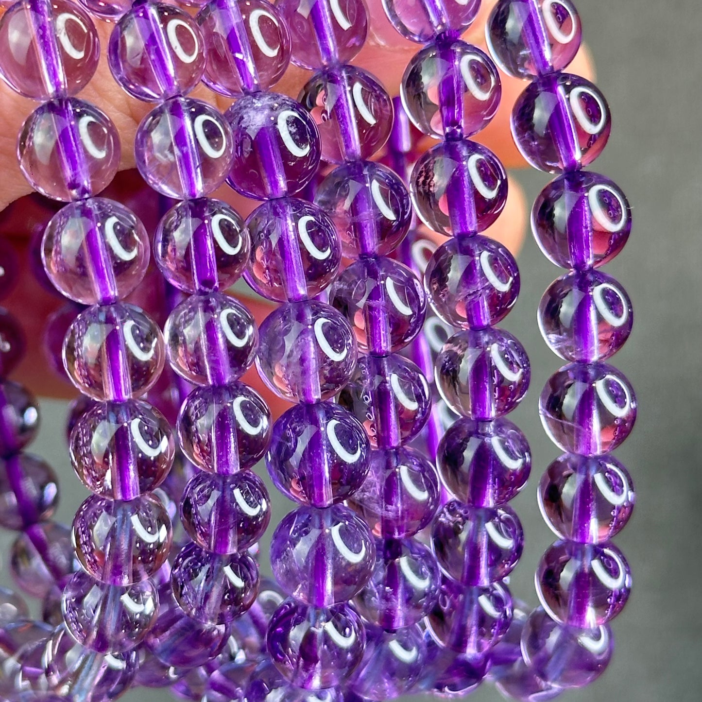 Natural Clear Amethyst Bracelet Size 8 mm