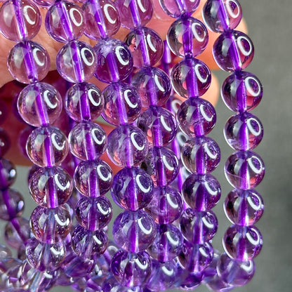 Natural Clear Amethyst Bracelet Size 8 mm