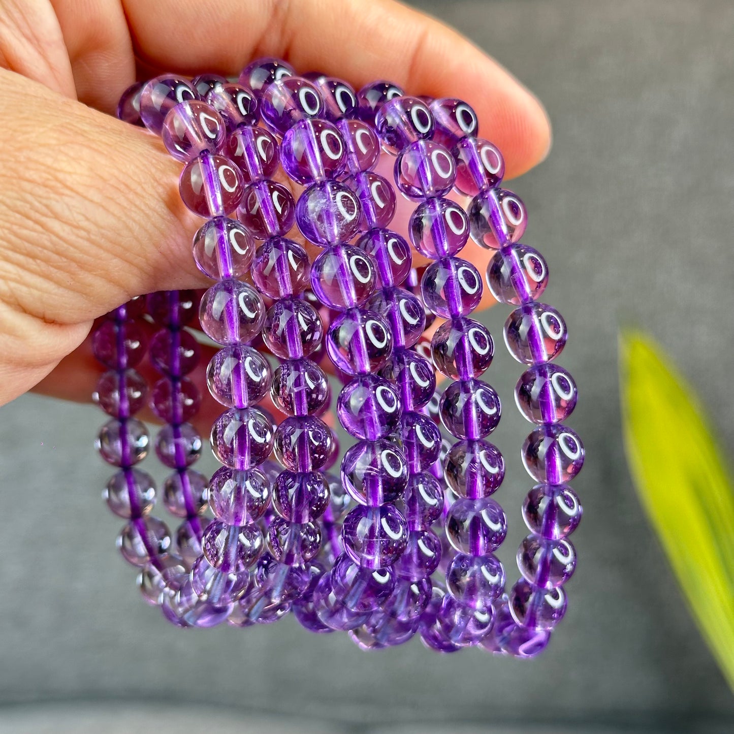 Natural Clear Amethyst Bracelet Size 8 mm