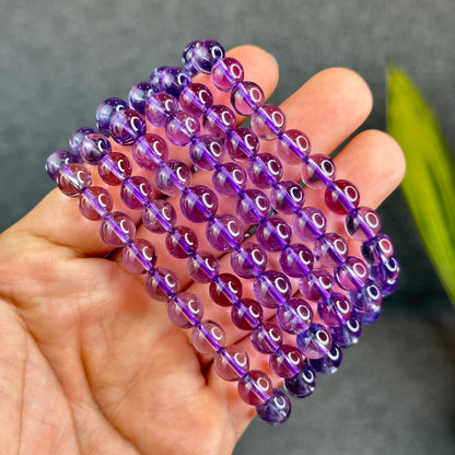 Natural Clear Amethyst Bracelet Size 8 mm