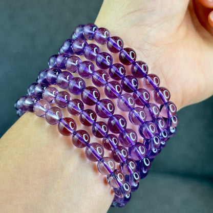 Natural Clear Amethyst Bracelet Size 8 mm