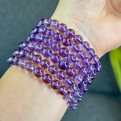 Natural Clear Amethyst Bracelet Size 8 mm