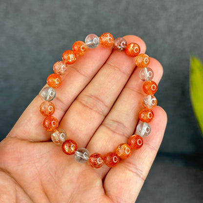 Natural Arusha Golden Sunstone Bracelet Size 7.5 mm - High Quality