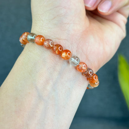 Natural Arusha Golden Sunstone Bracelet Size 7.5 mm - High Quality