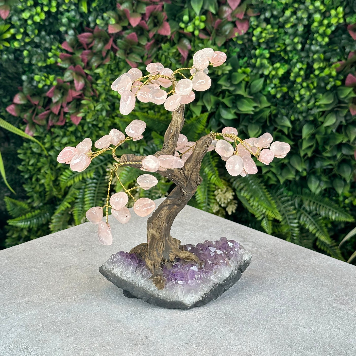 Natural Rose Quartz Bonsai Tree