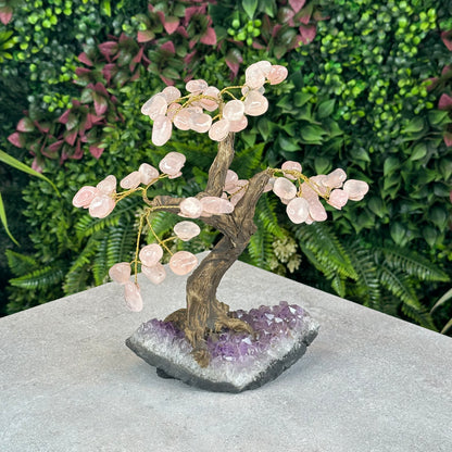Natural Rose Quartz Bonsai Tree