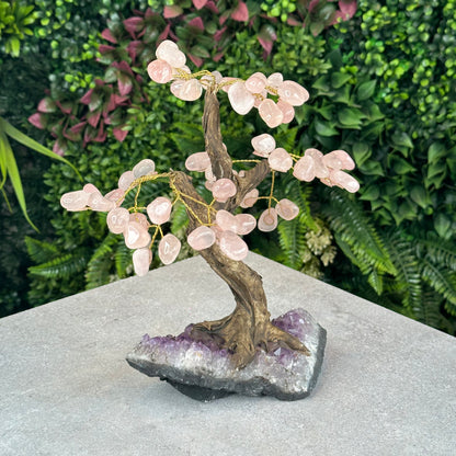 Natural Rose Quartz Bonsai Tree