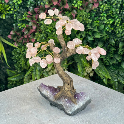 Natural Rose Quartz Bonsai Tree