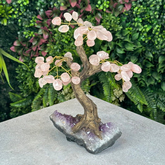 Natural Rose Quartz Bonsai Tree