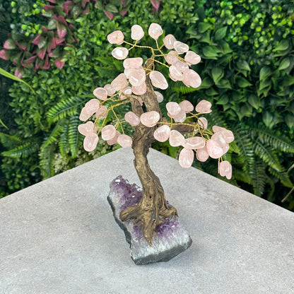 Natural Rose Quartz Bonsai Tree