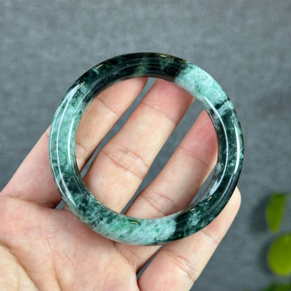 Natural Jadeite Jade Son Thuy Chopstick style Bangle Size 52 mm