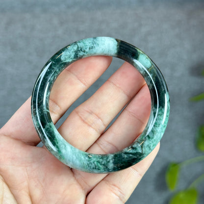 Natural Jadeite Jade Son Thuy Chopstick style Bangle Size 52 mm