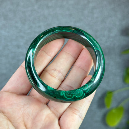 Natural Malachite Bangle Leaf Style Size 51 mm