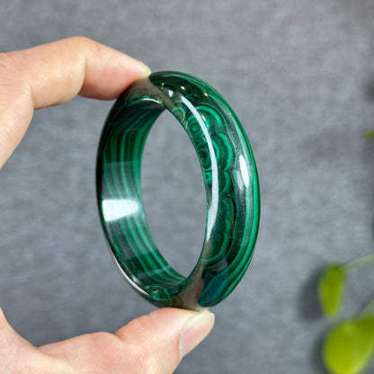 Natural Malachite Bangle Leaf Style Size 51 mm